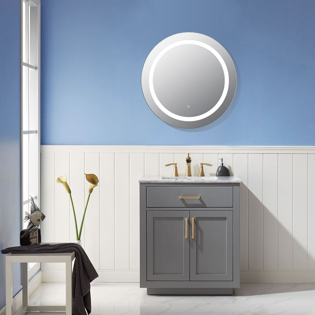 Padova Round Framlesss 32" Diameter Anti-Fog Variable LED Bathroom Vanity Mirror - Altair Design - Perfect Makeup Mirrors