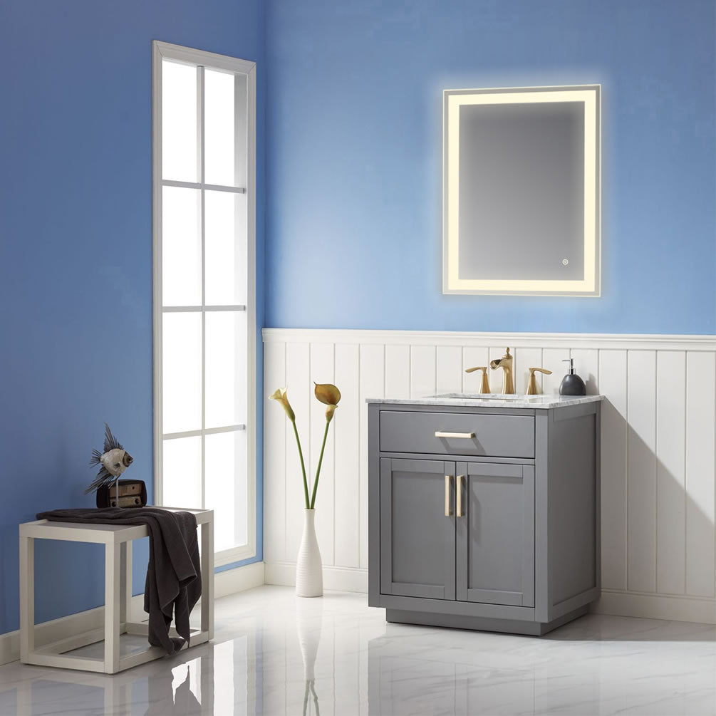 Genova Framlesss 24" Anti-Fog Variable LED Bathroom Vanity Mirror - Altair Design - Perfect Makeup Mirrors