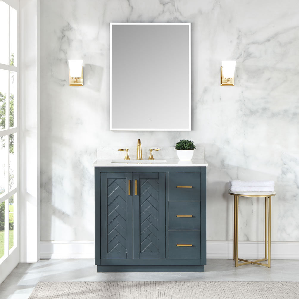 Carsoli 24" Mirrored Extra-Bright LED Medicine Cabinet, Recess or Surface Mount - Altair Design - Perfect Makeup Mirrors