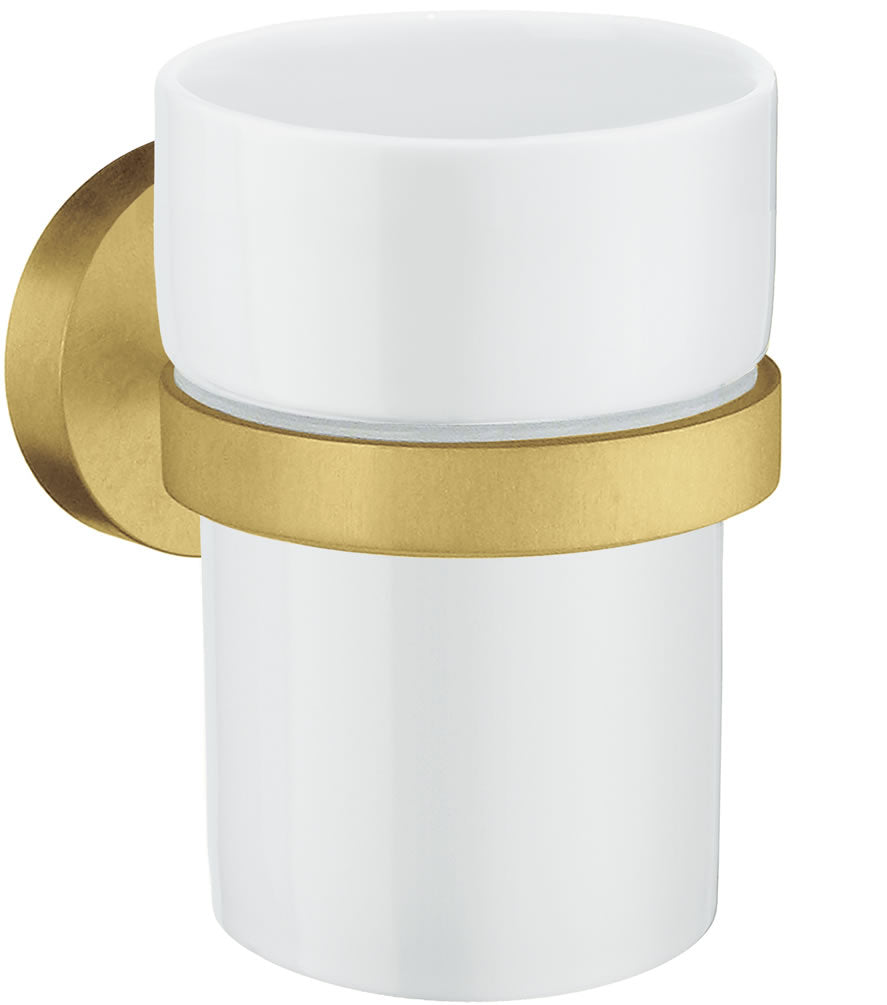 Brass & Porcelain Toothbrush Holder – Black/Brass - SMEDBO - Perfect Makeup Mirrors