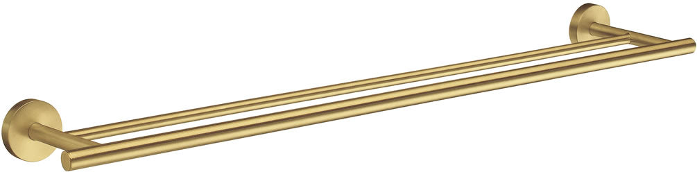 Home 25" Solid Brass Double Towel Rail, Black/Brass - SMEDBO - Perfect Makeup Mirrors