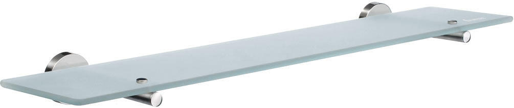 Home Collection 24" Frosted Glass Shelf, Polished Chrome or Brushed Nickel Btackets - SMEDBO - Perfect Makeup Mirrors