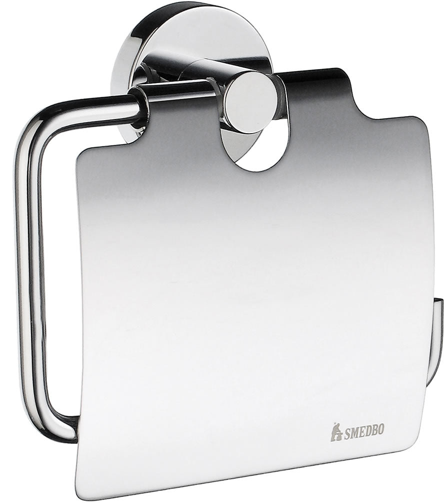 Home Collection Covered Toilet Paper Holder, Polished Chrome - SMEDBO - Perfect Makeup Mirrors