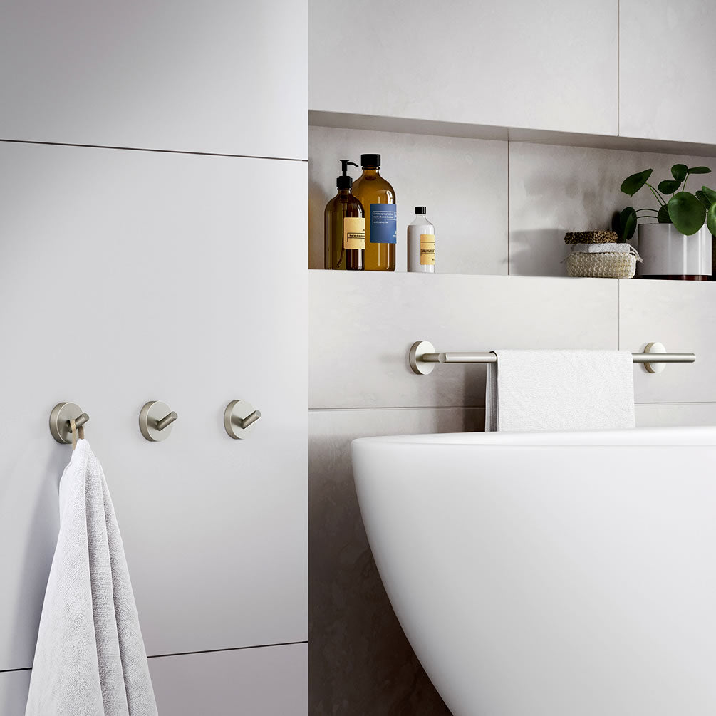 Home Collection 25" Solid Brass Towel Rail - Polished Chrome or Brushed Nickel - SMEDBO - Perfect Makeup Mirrors