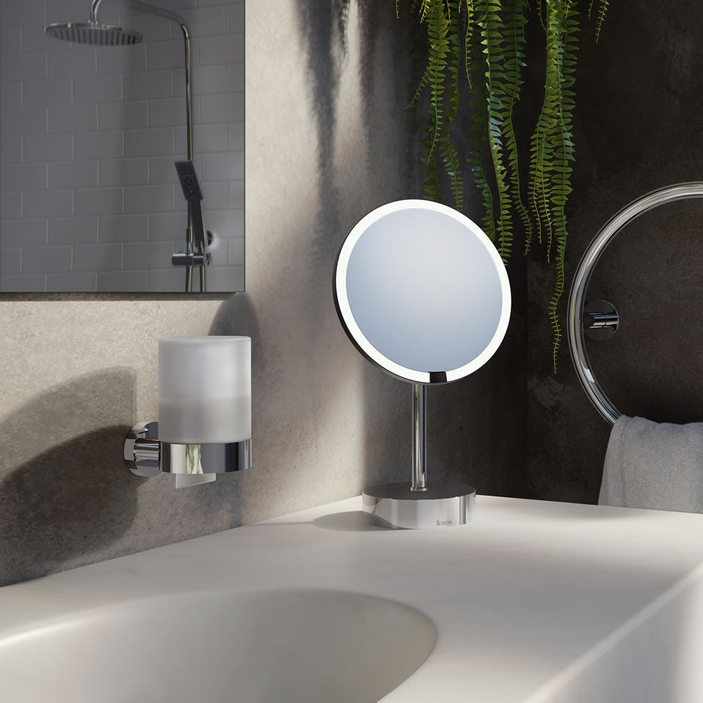 Solid Brass Bottom-Press Soap Dispenser - SMEDBO - Perfect Makeup Mirrors