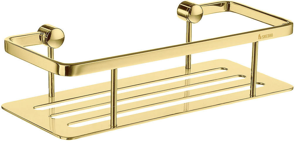 Solid Brass Shower Basket, Polished Chrome-Brushed Nickel-Polished Brass - SMEDBO - Perfect Makeup Mirrors