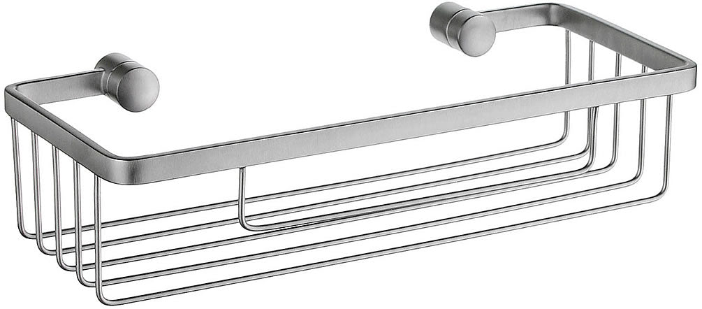 Sideline Collection Solid Brass Wire Shower Basket, Brushed or Polished Chrome - SMEDBO - Perfect Makeup Mirrors