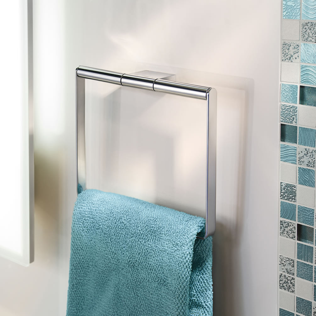 AIR Collection Solid Brass Towel Ring, Polished Chrome - SMEDBO - Perfect Makeup Mirrors