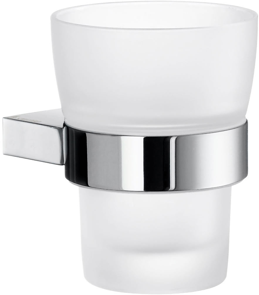AIR Collection Solid Brass Holder with Tumbler, Polished Chrome - SMEDBO - Perfect Makeup Mirrors