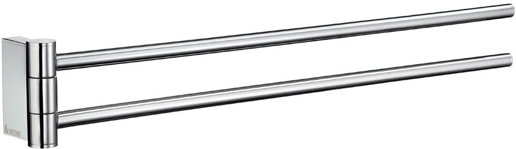 AIR Collection Solid Brass Double 19" Swing Arm Towel Rail, Polished Chrome - SMEDBO - Perfect Makeup Mirrors