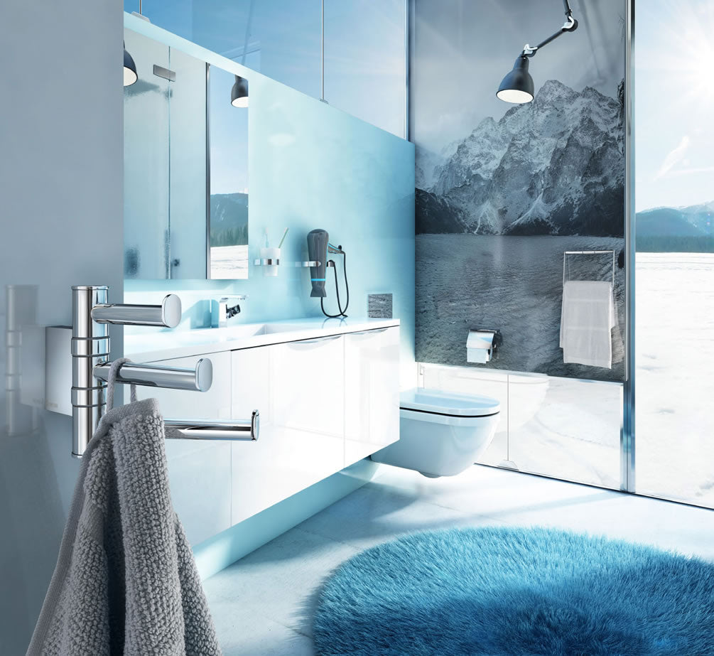 AIR Collection Solid Brass Swing-Arm Triple Towel Hook, Polished Chrome - SMEDBO - Perfect Makeup Mirrors