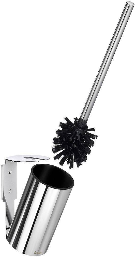 POOL Collection Wall-Mounted Toilet Brush Set, Polished Chrome on Solid Brrass - SMEDBO - Perfect Makeup Mirrors