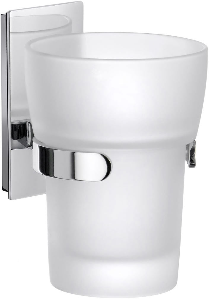 POOL Collection Solid Brass Holder with Tumbler, Polished Chrome Finish - SMEDBO - Perfect Makeup Mirrors