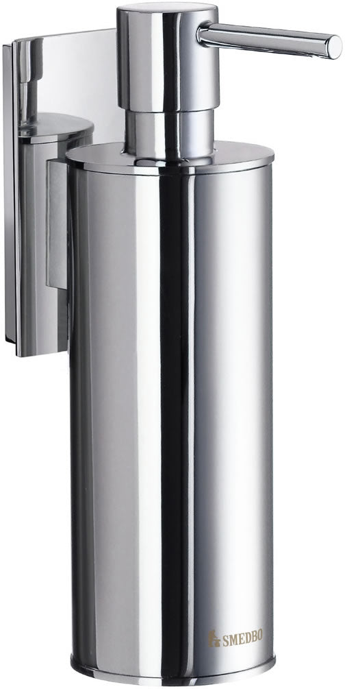 POOL Collection Solid Brass Liquid Soap Dispenser, Polished Chrome Finish - SMEDBO - Perfect Makeup Mirrors