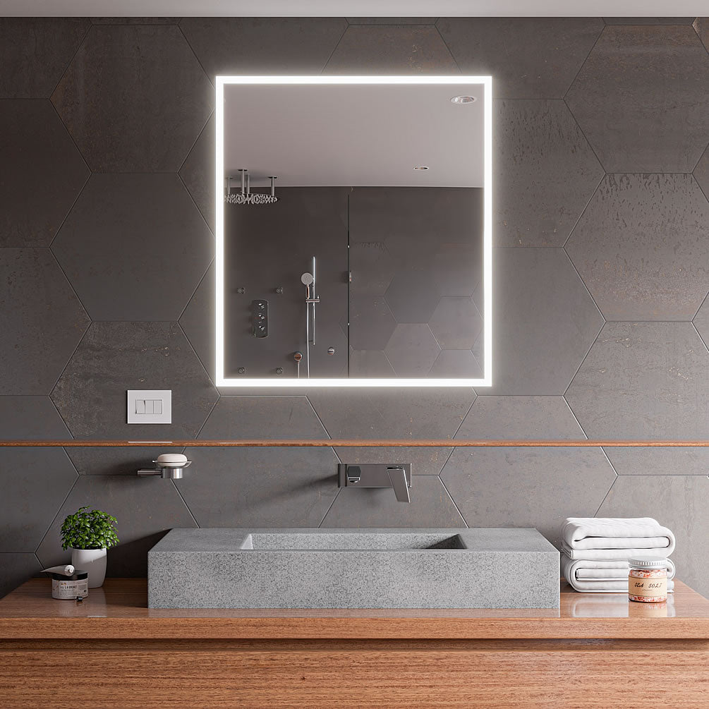 Above-Mount 40" and 48" Solid Concrete Above-Mount Vessel Sinks Include Unique Drain by Alfi brand - Perfect Makeup Mirrors