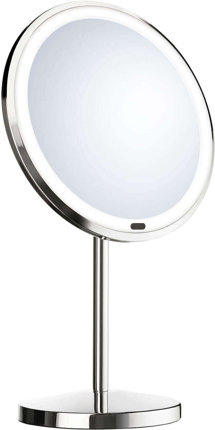 Cordless LED Makeup Mirror, Polished Chrome - Beslagsboden