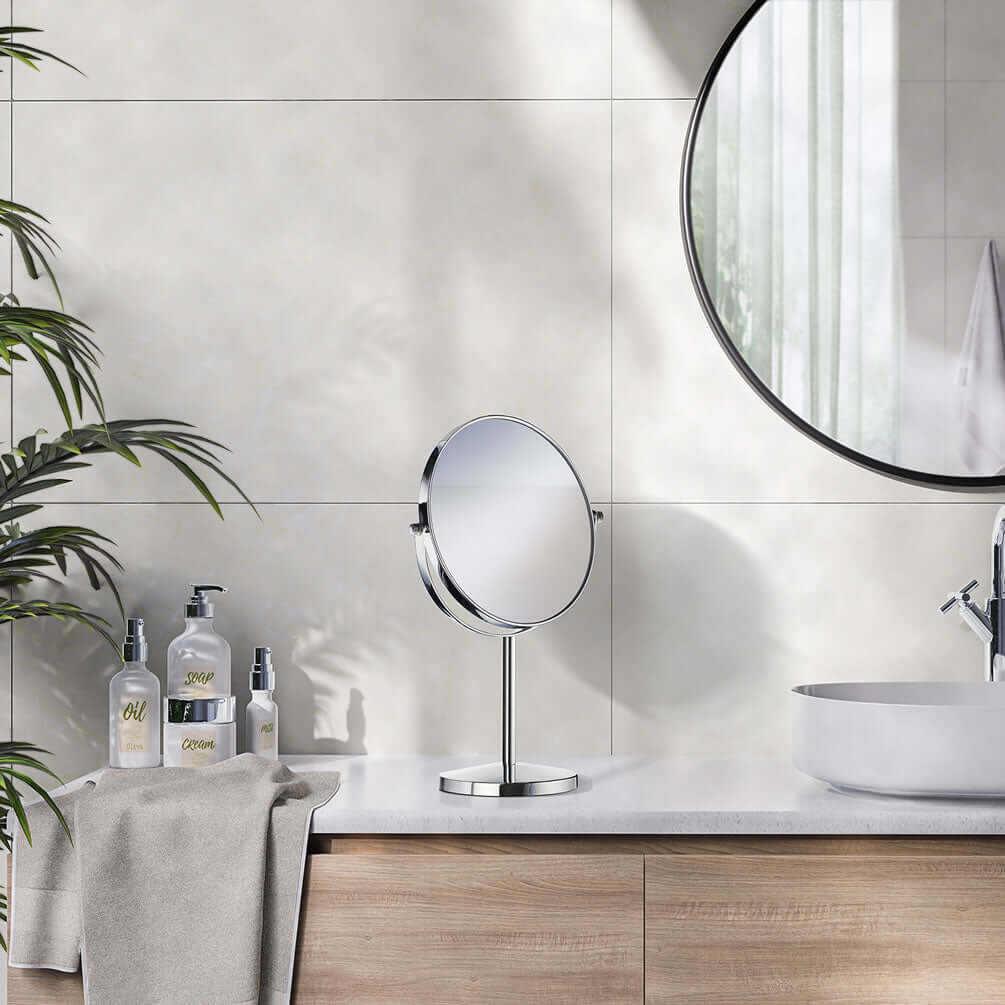 Beslagsboden Free-Standing 7x/1x Makeup Mirror, Polished Chrome