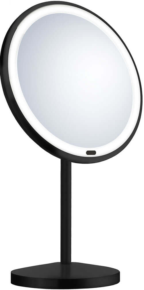 Cordless LED Makeup Mirror, Matte Black - Beslagsboden