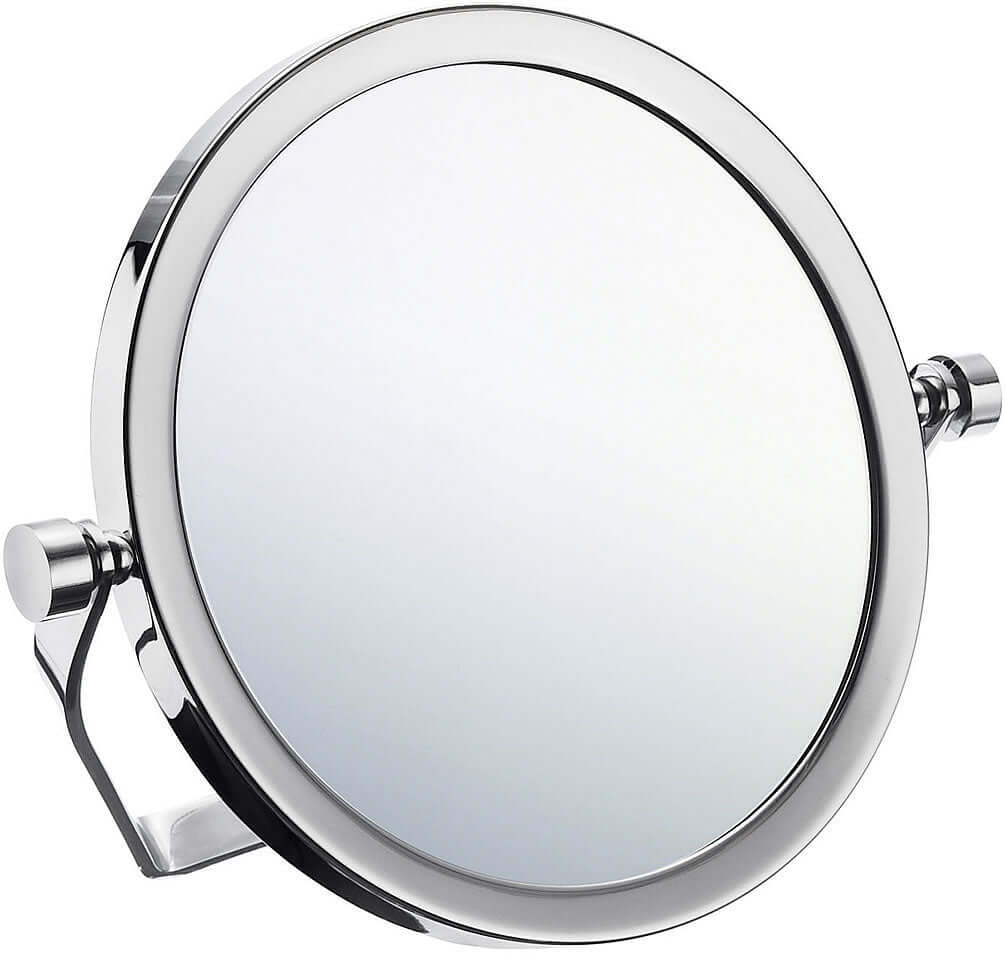 6" Diameter Travel Mirror with 5x Magnification reverses to 1x.