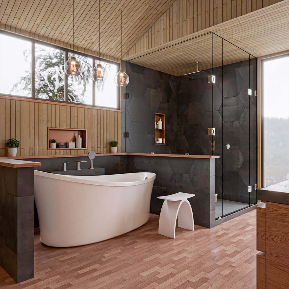 ABST77 Solid Surface Resin Bathroom/Shower Seat - Matte White or Matte Black - ALFI brand