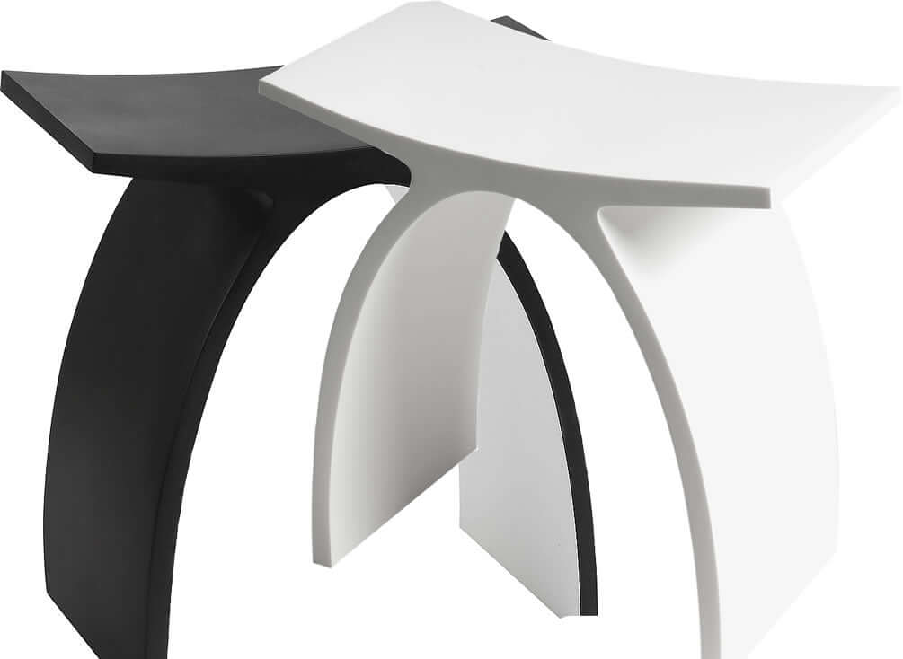 ALFI brand ABST77 Solid Surface Resin Bathroom/Shower Seat - Matte White or Matte Black