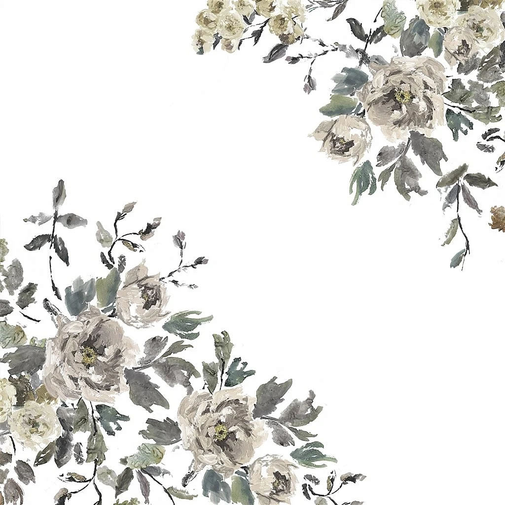 Shanghai Garden Ecru 100% Linen Shower Curtain