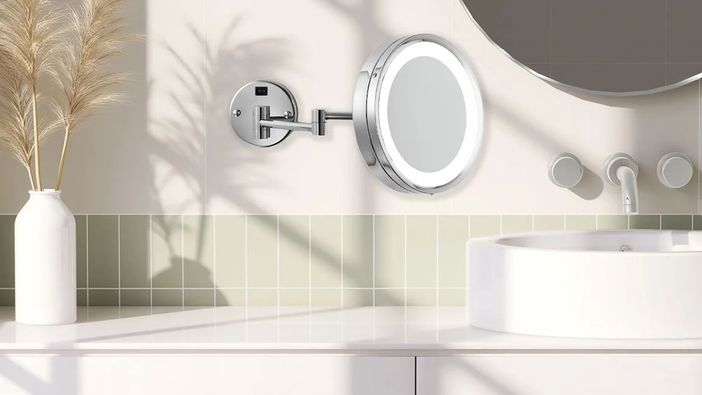 Electric Mirror Blush, in Polished Stainless Steel.