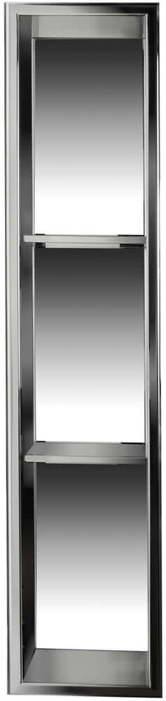 Alfi brand Triple Shelf 8 x 36 Shower Niche, Polished Stainless Steel