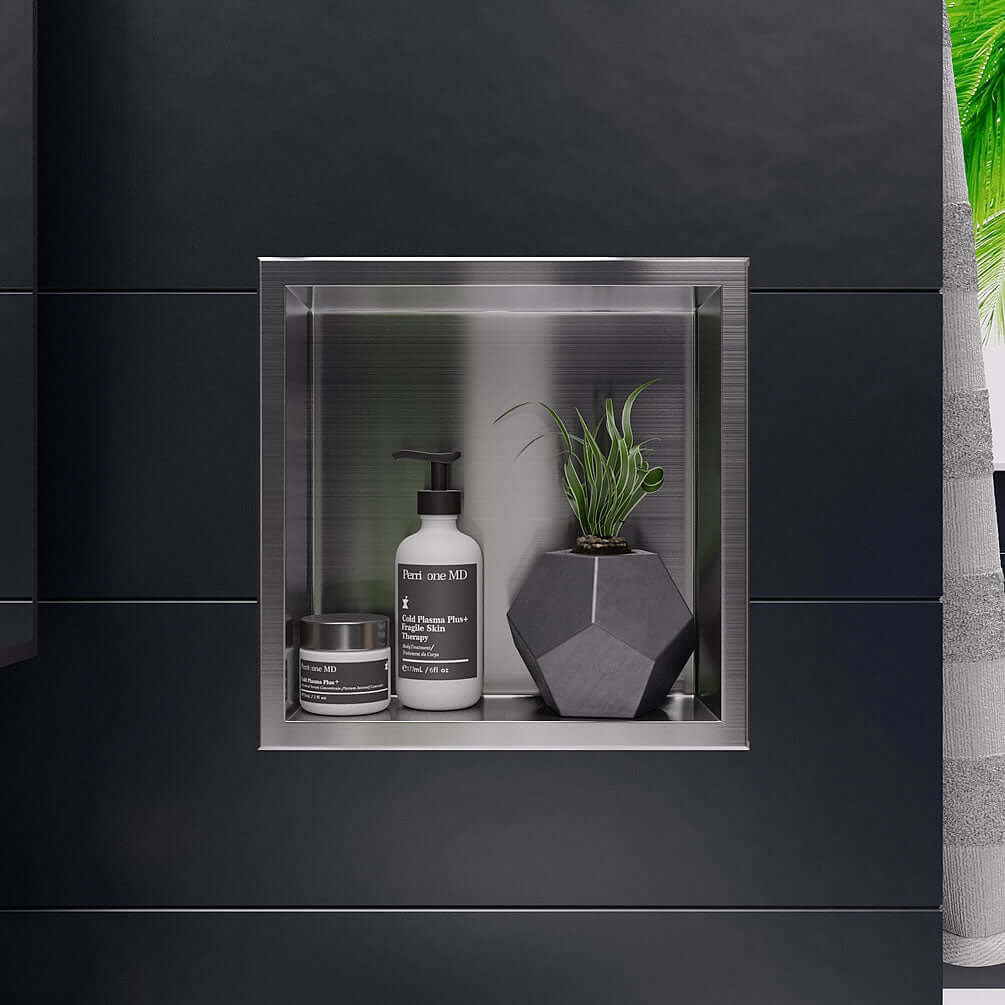 Brushed Stainless Steel Alfi brand 12" x 12" Shower Niche
