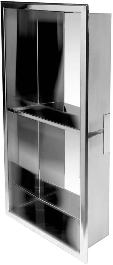 Alfi brand double shelf Stainless Steel Bathroom Niche - Polished.