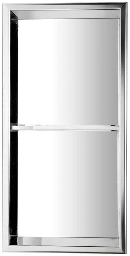 Alfi brand double shelf Stainless Steel Bathroom Niche - Polished.