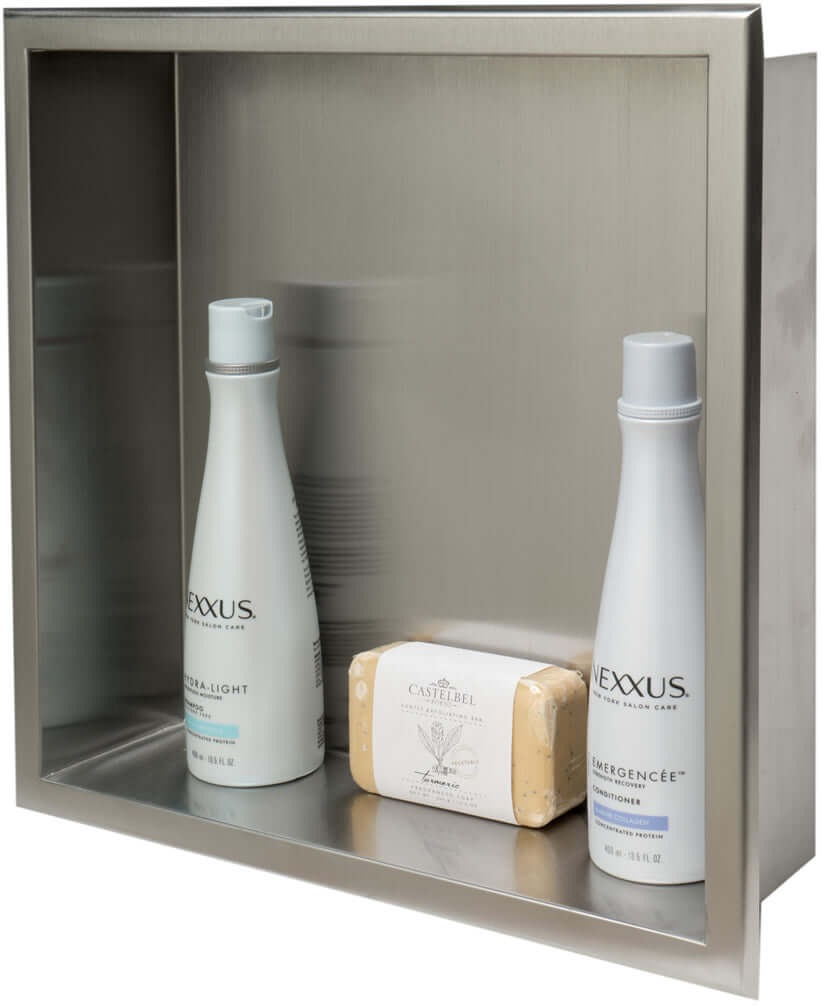 Alfi brand 16"x16" Brushed Stainlesss Steel Bathoom & Shower Niche