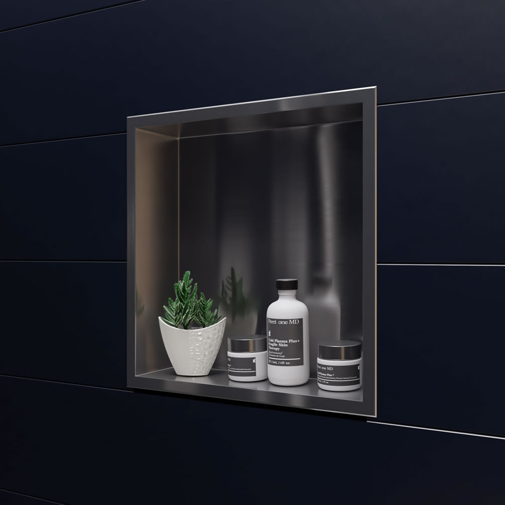 16" x 16" Stainless Steel Shower Niche - Brushed or Polished - ALFI brand - Perfect Makeup Mirrors