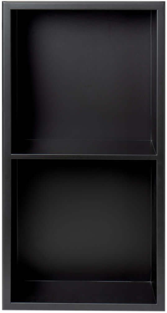Alfi brand vertical shower niche - 12" x 24" High - Powder Coat Matte Black