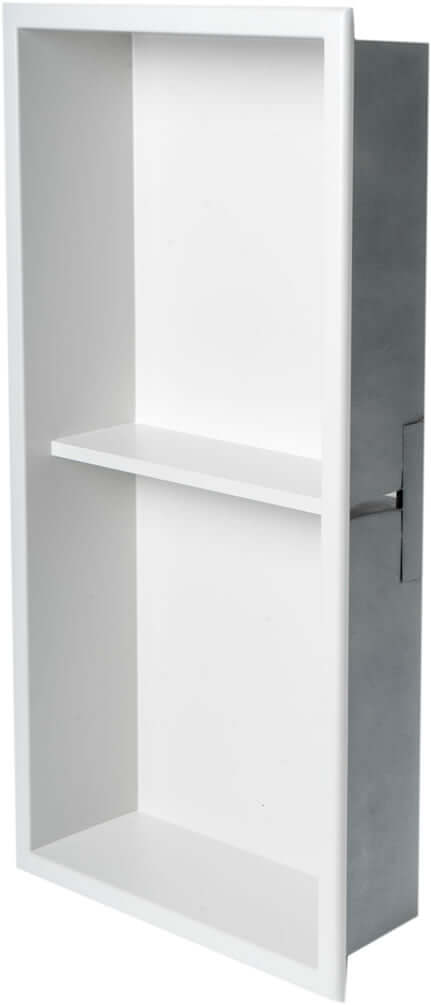 Alfi brand vertical shower niche - 12" x 24" High - Powder Coat Matte White