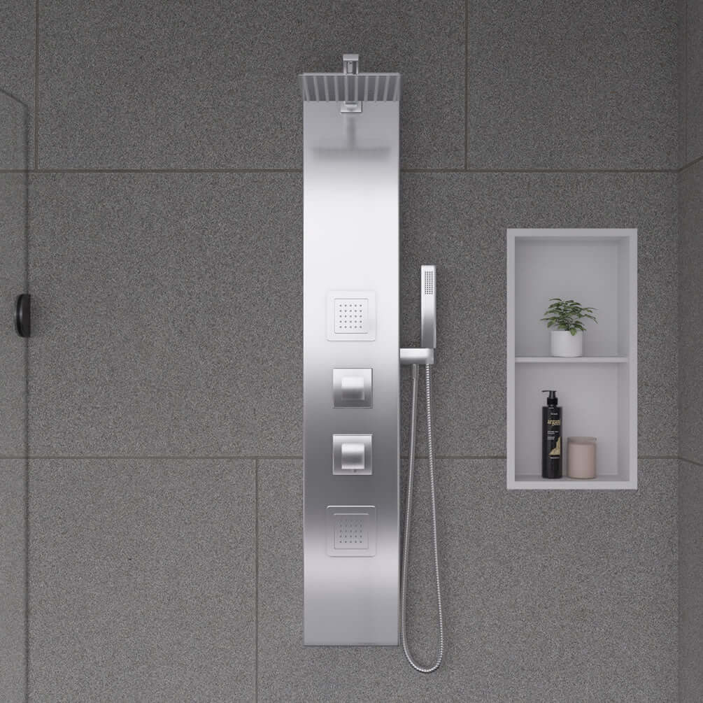 Alfi brand vertical shower niche - 12" x 24" High - Powder Coat Matte White
