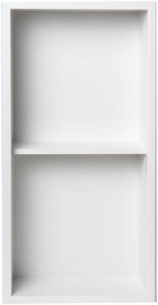 Alfi brand vertical shower niche - 12" x 24" High - Powder Coat Matte White