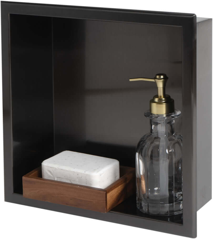 12" x 12" PVD Stainless Steel Niche in Brushed Black by Alfi brand
