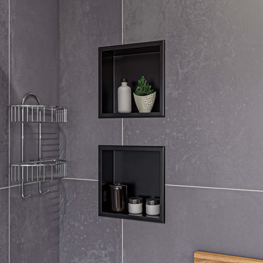 12" x 12" PVD Stainless Steel Niche in Brushed Black by Alfi brand