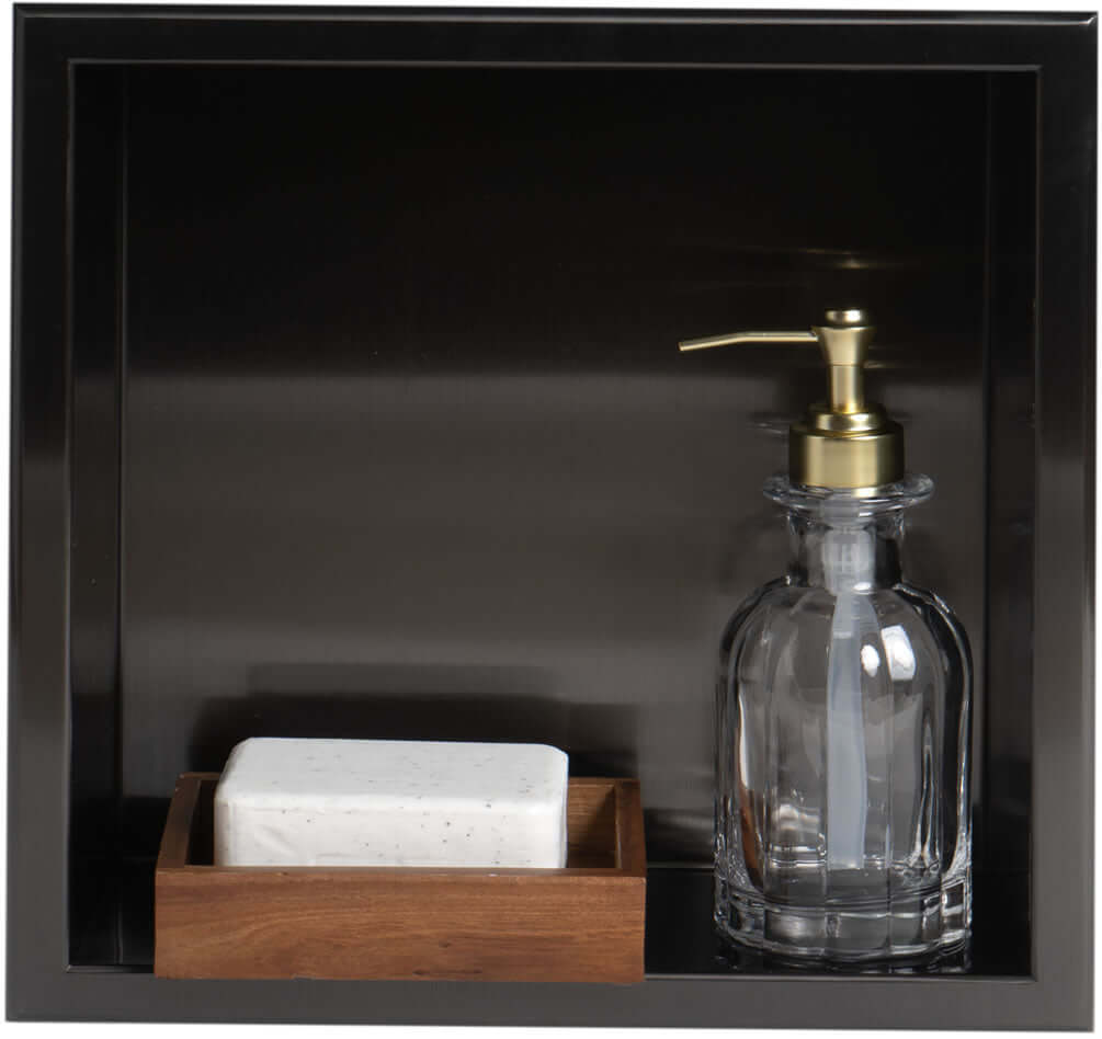 12" x 12" PVD Stainless Steel Niche in Brushed Black by Alfi brand