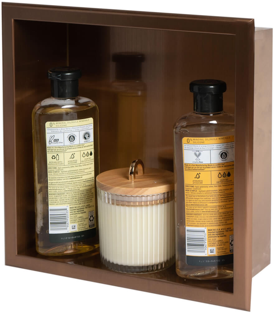 Alfi brand PVD Stainless Steel 12" x 12" Niche in Brushed Copper