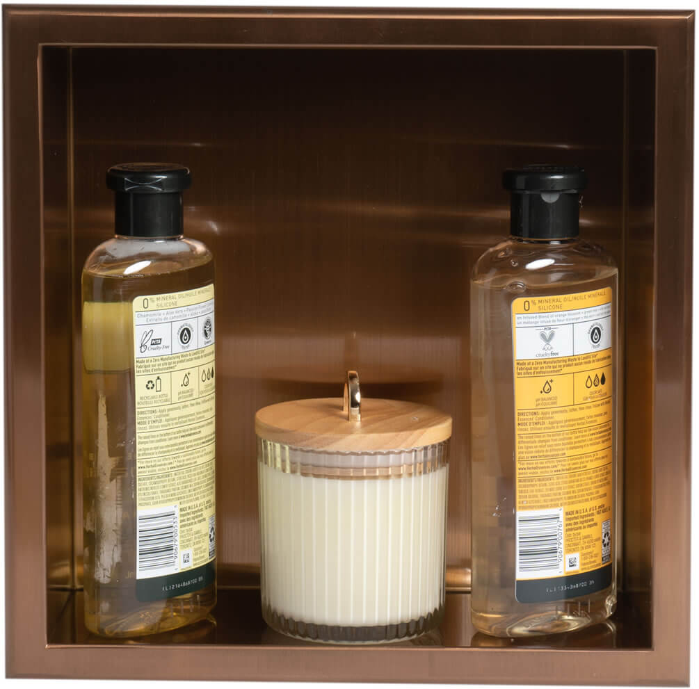 Alfi brand PVD Stainless Steel 12" x 12" Niche in Brushed Copper