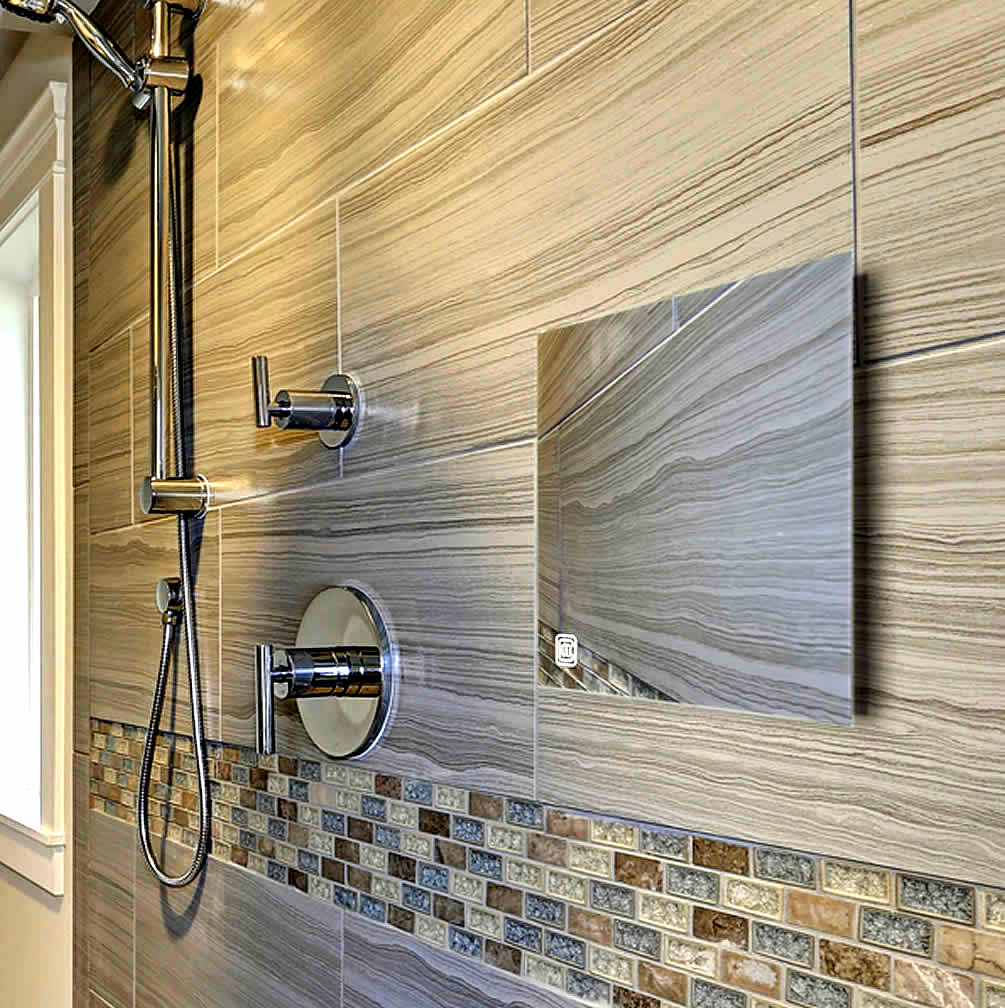 Clear Mirror Clarity Li-Ion powered Shower Mirror