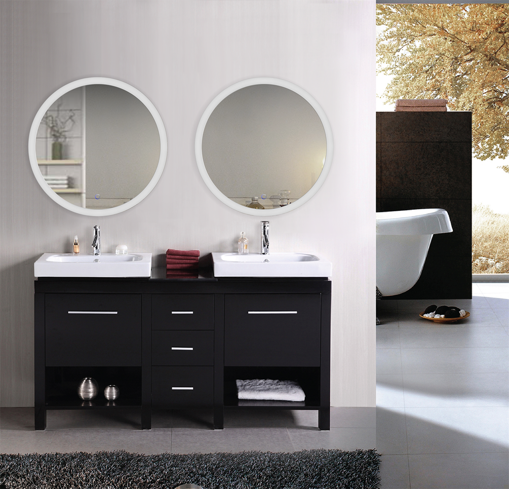 SOL Round LED Bathroom Mirror, 5 Sizes – Krugg - Perfect Makeup Mirrors