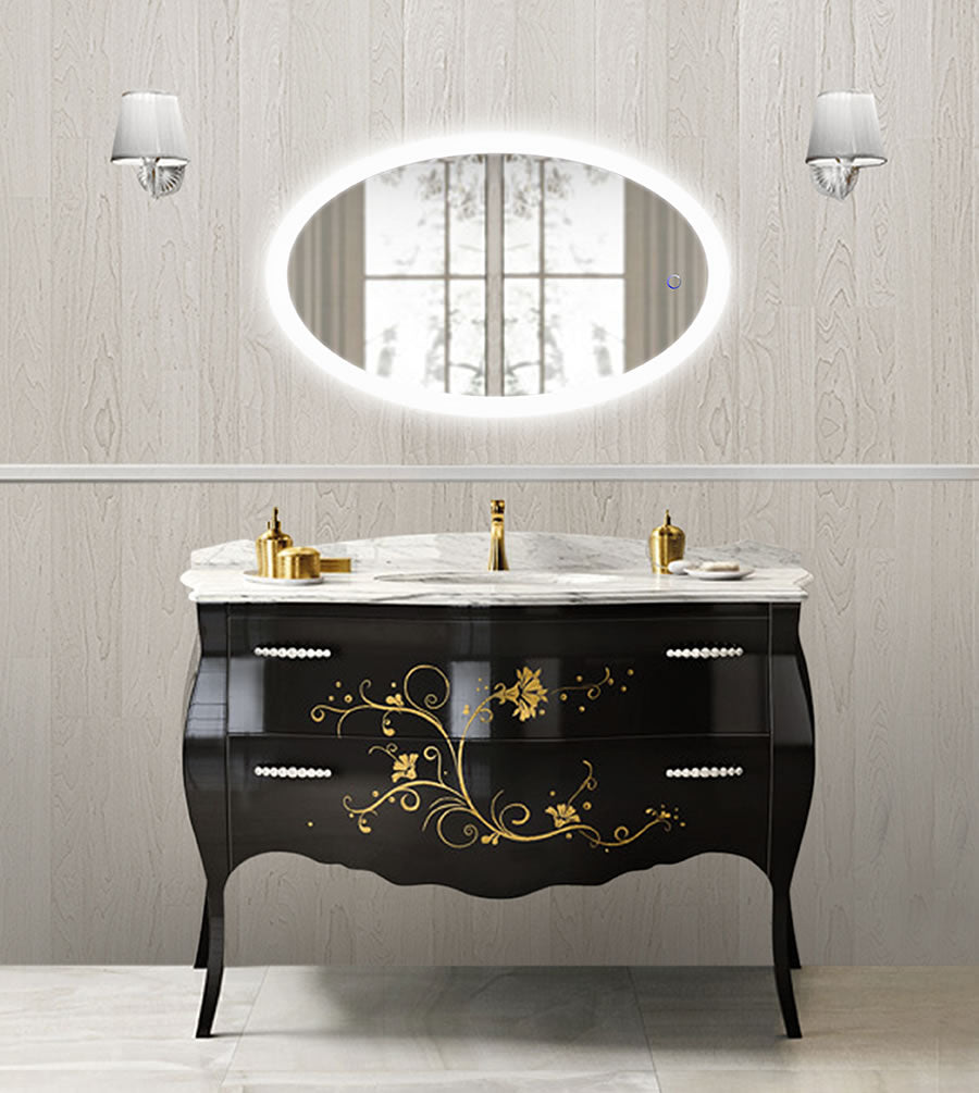 SOL Oval LED Mirror w/ Dimmer & Defogger – Krugg Reflections - Perfect Makeup Mirrors