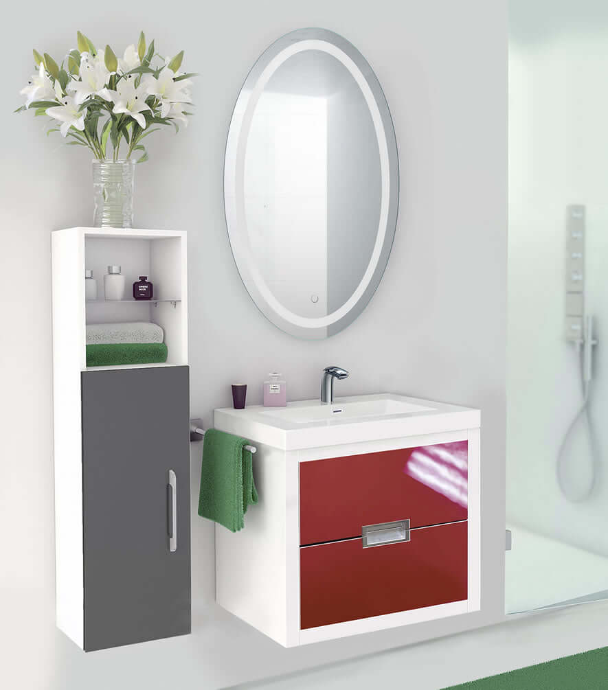 Krugg Icon 24" x 42" Oval Vanity Mirror with 6,000k LED lighting and a CRI of 90+. Can also be mounted horizontally.