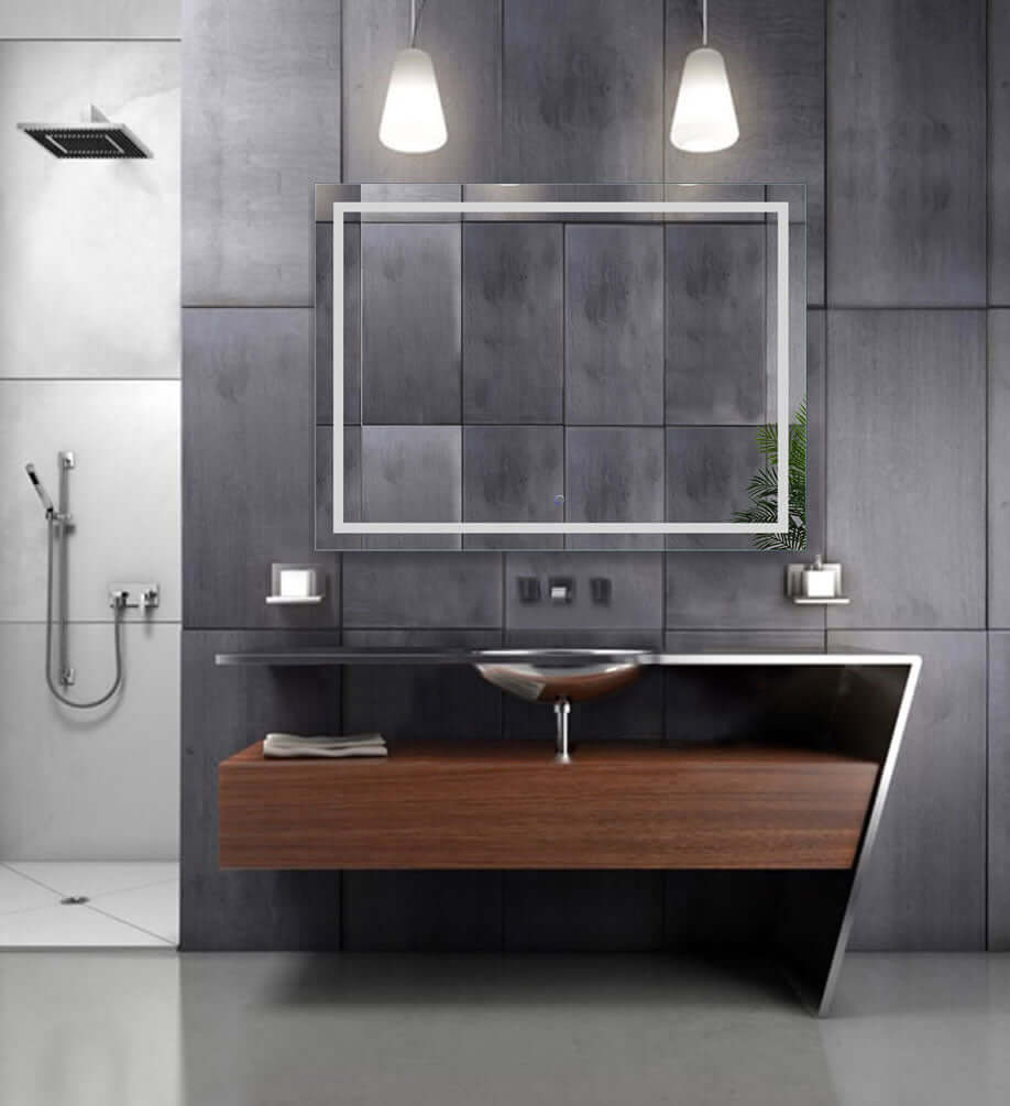 Icon 48" x 36" - Mount horizontially or vertically. CRI 90+, and 6,000k (daylight) LED lightinhg - best for makeup application.