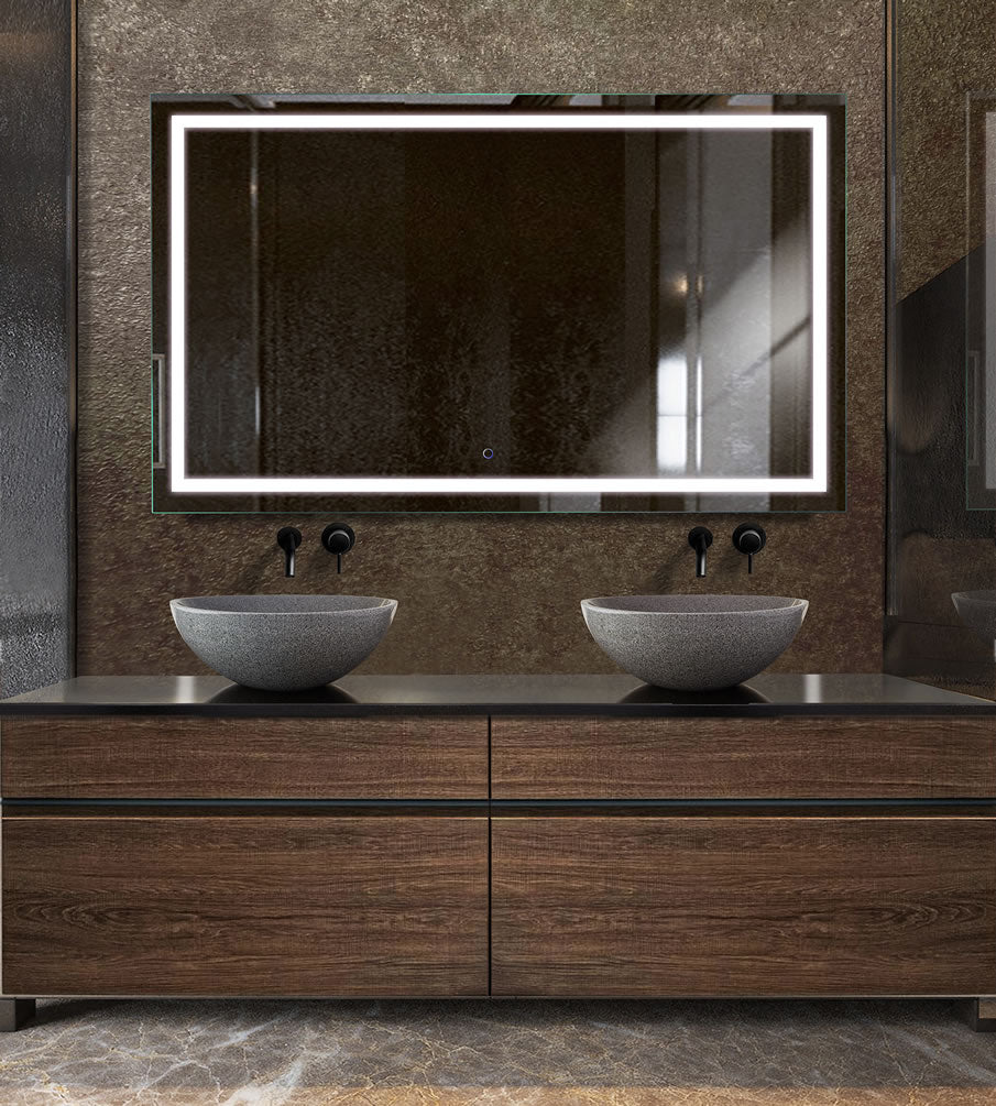 Icon 60" x 36" - Mount horizontially or vertically. CRI 90+, and 6,000k (daylight) LED lightinhg - best for makeup application.