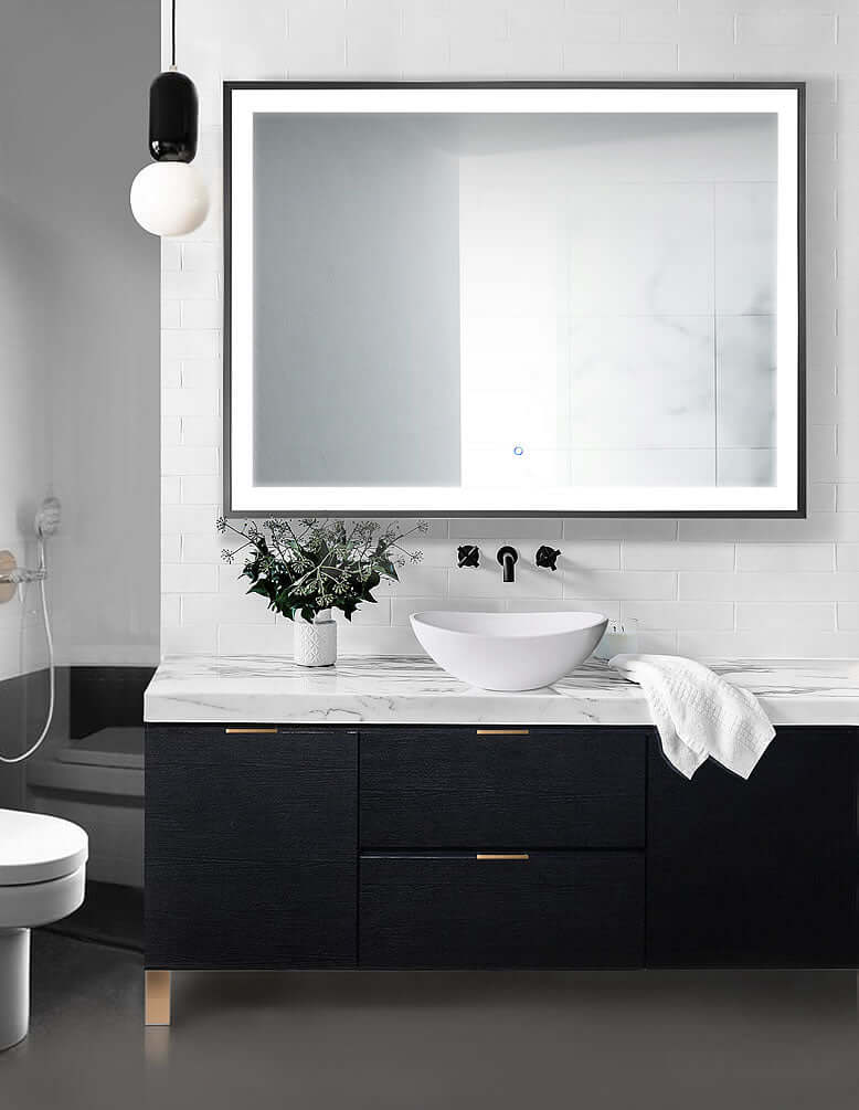 Black Framed Soho with Dimmer & Defogger 48" x 36" High