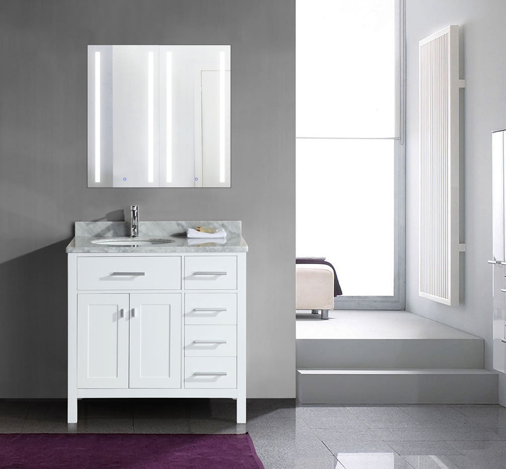 Krugg Reflections Kinetic Medicine 30" x 30" Cabinet with Dimmer & Defogger